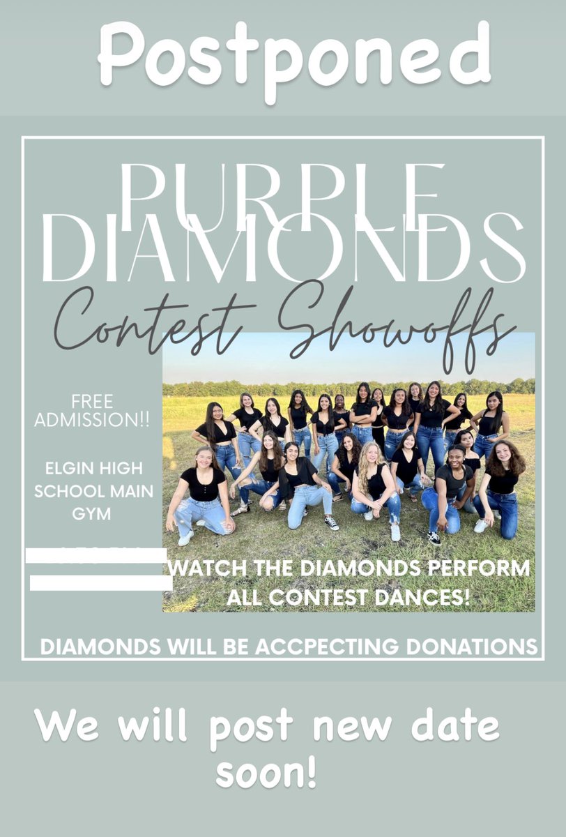 asengsouvanh's tweet photo. Contest Showoffs postponed due to winter weather! We will post the new date soon!! 💜💎 https://t.co/4VRkGg7ChH