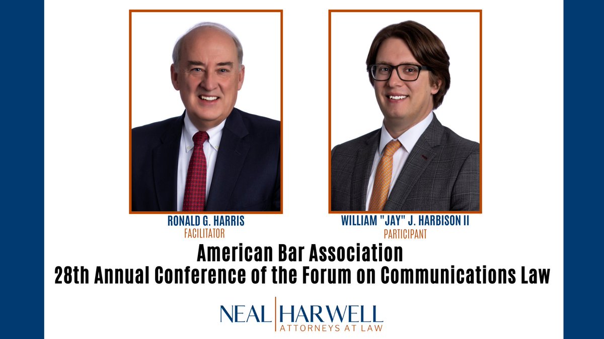 NH is proud to sponsor the ABA 28th Annual Conference of the Forum on Communications Law. Our very own, Ron Harris, will be a facilitator for the “Hot Issues in Anti-SLAPP Law” session. Jay Harbison will be participating in the "Media Advocacy Workshop."