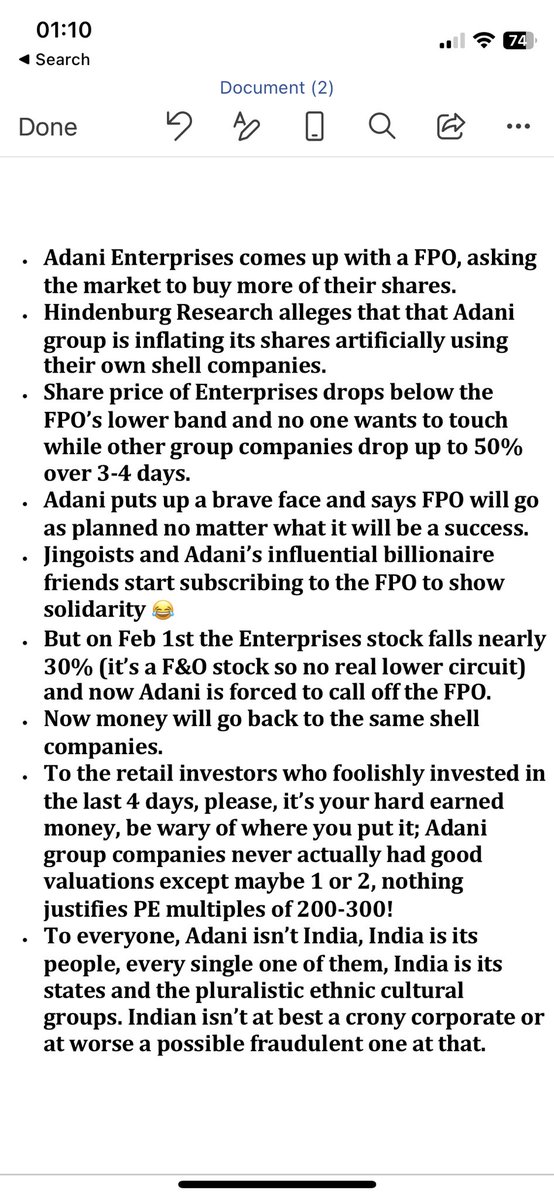 sathyantweets's tweet photo. Here is my understanding of Adani FPO and current situation. https://t.co/GeM7oyGjmm