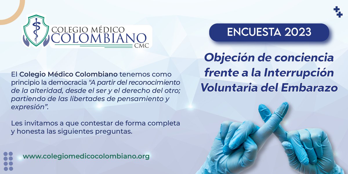 ColegioMedicoCo's tweet photo. El Colegio Médico Colombiano, invita a las y los profesionales de la salud a responder y compartir esta encuesta con sus colegas.
Enlace: https://t.co/yL7CbUykcE https://t.co/4dr2j9GHVV