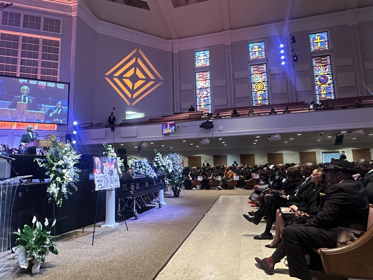 TheRevAl's tweet photo. Delivering the eulogy for fatal police brutality victim #TyreNichols. https://t.co/v6GrgOQjYF