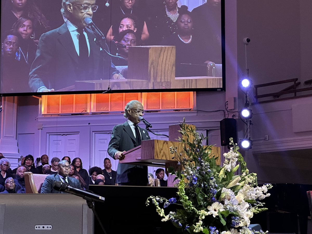 TheRevAl's tweet photo. Delivering the eulogy for fatal police brutality victim #TyreNichols. https://t.co/v6GrgOQjYF