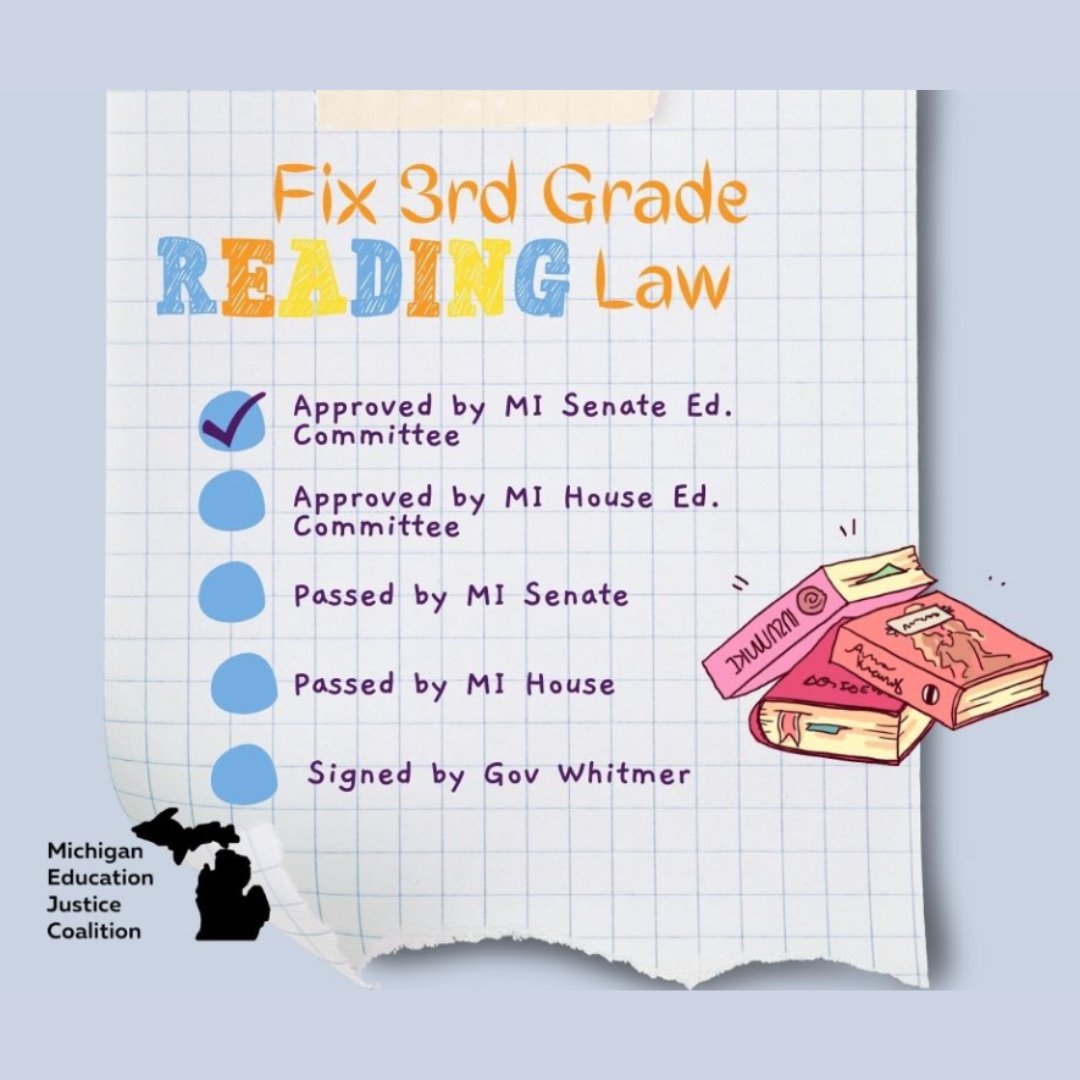 🚨 ACTION! 🚨 Join folks from across the state in supporting SB0012, which aims to eliminate the requirement that 3rd graders must be held back if they don't pass the statewide standardized test, the M-STEP.

Click here to take action: secure.ngpvan.com/QSzcUpDgL0eHU-…

<a href="/MEAOnline/">MEA Online</a>