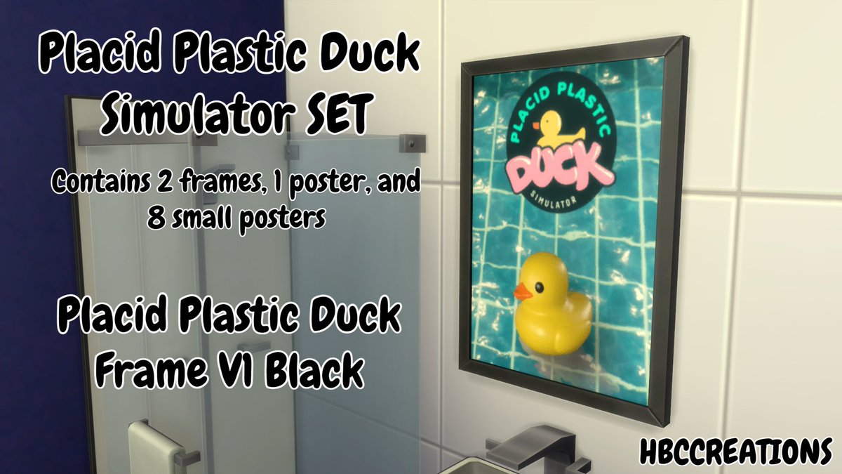 Did somebody say Placid Plastic Duck? 🦆 Made some fun posters for your sims on Sims 4, out now on my Patreon for you quacks.  @PPDuckSimulator  #sims4cc #sims4customcontent #simscc