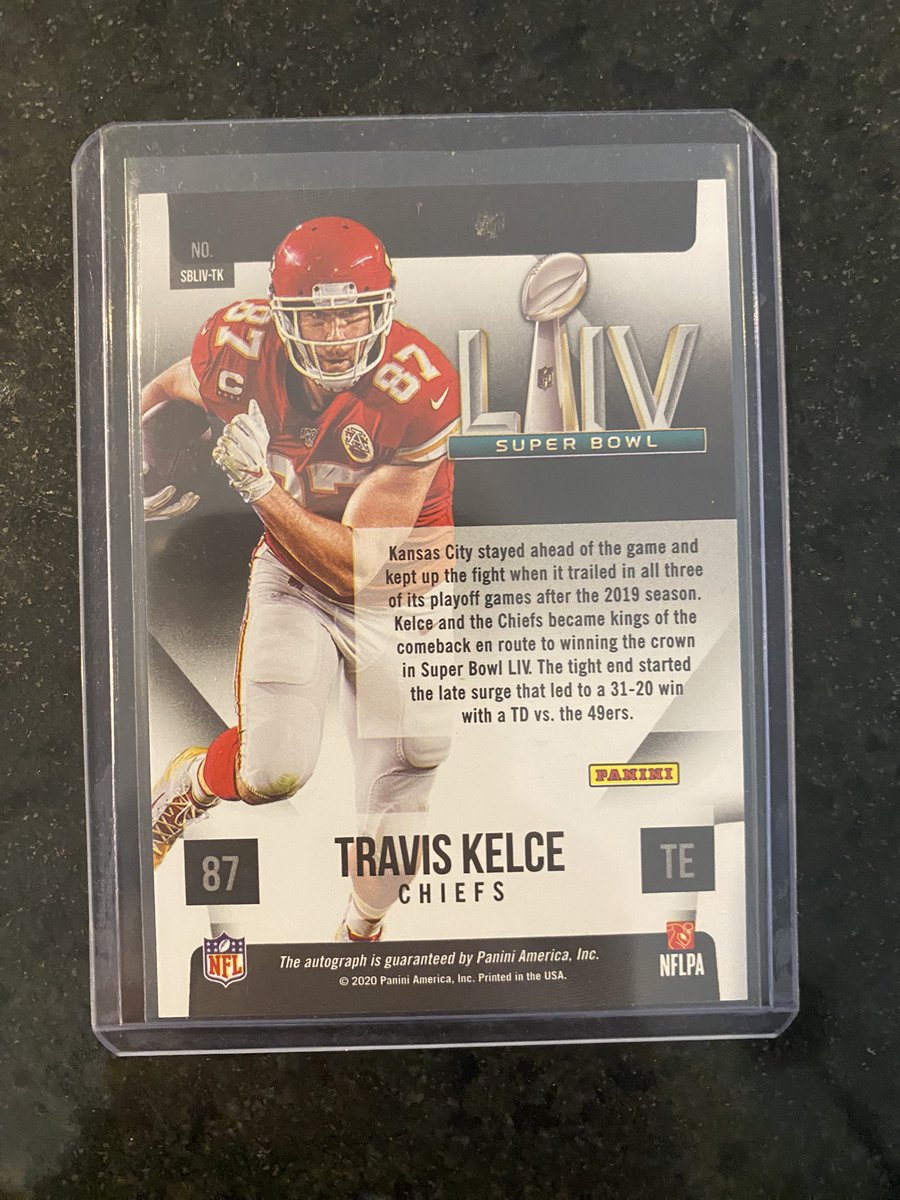 TheCardCop's tweet image. $185 Travis Kelce Super Bowl LIV On Card Auto @HobbyConnector @sports_sell  @CardboardEchoes