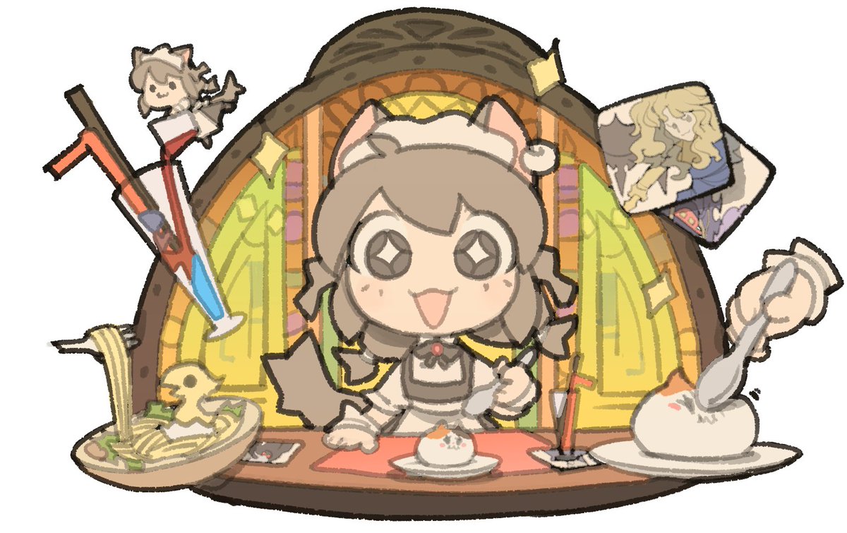 「miqo'tem at the eorzea cafe 」|temmieのイラスト