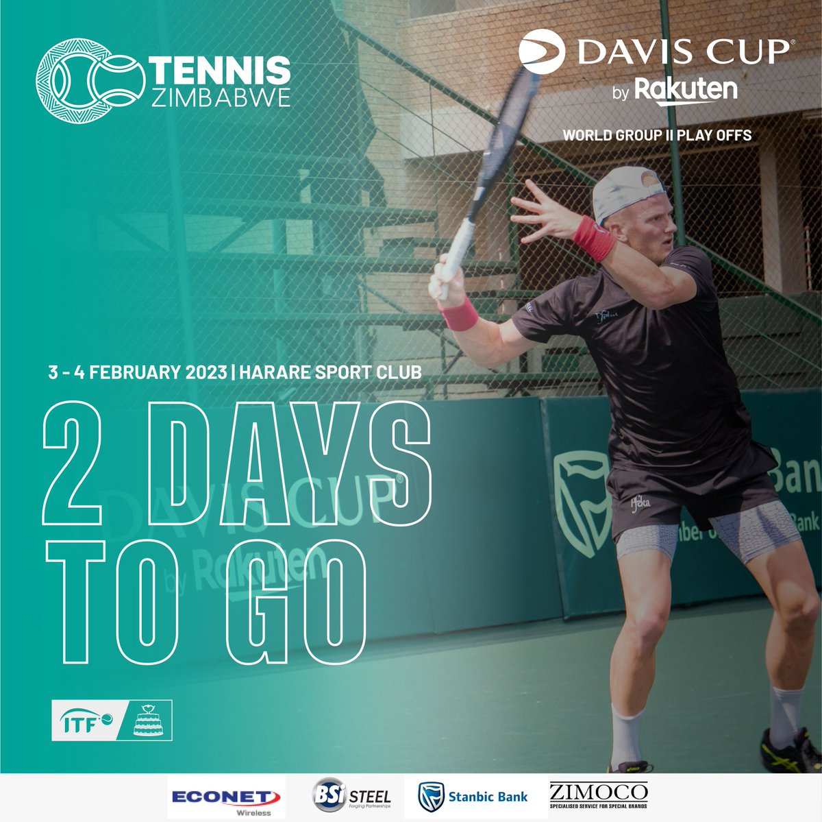 2 days to go!

The team is training hard and ready to go! All roads lead to Harare Sports Club on the 3rd of February 2023

Don't be left out!
Let's go!! 🔥🔥💪🏽

Go team #zimbabwe🇿🇼 

#2daystogo 
#daviscup 
#tennisworld 
#tennislove 
#tenniszimbabwe