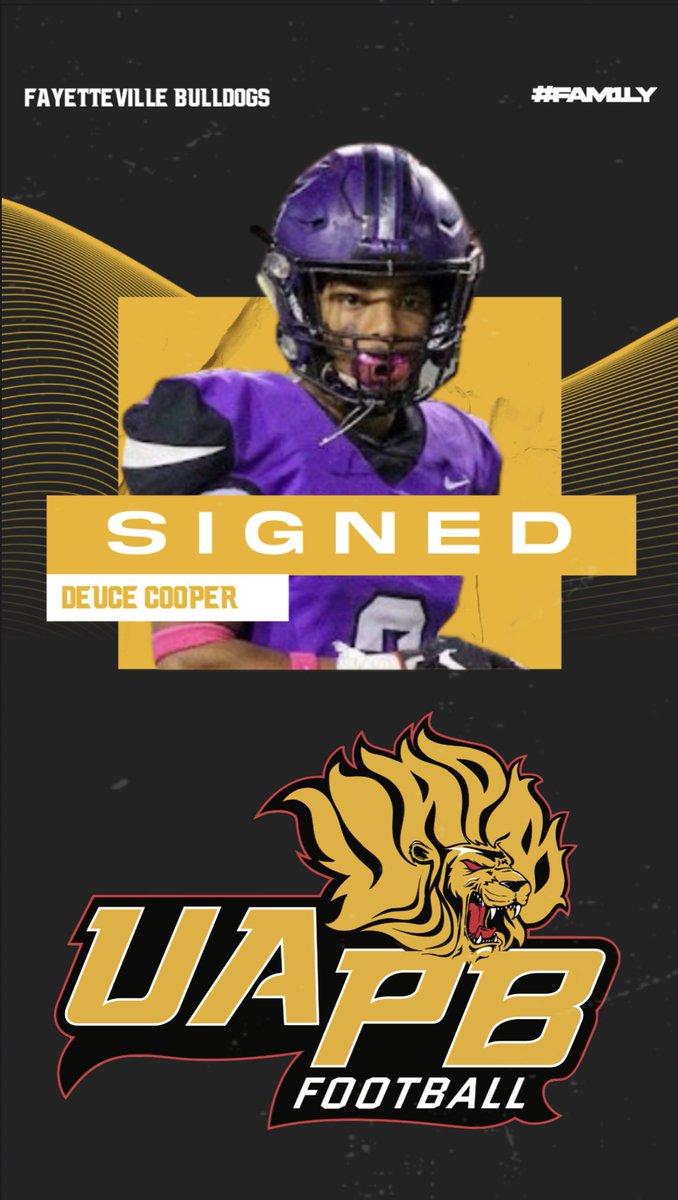 Casey Dick (@coachcdick) on Twitter photo Congratulations @DeuceCooper2023!
Lock down athlete going to UAPB! Can’t wait to see what you do! <a href="/FayBulldogsFB/">Fayetteville FBall</a> Congratulations @DeuceCooper2023!
Lock down athlete going to UAPB! Can’t wait to see what you do! <a href="/FayBulldogsFB/">Fayetteville FBall</a>