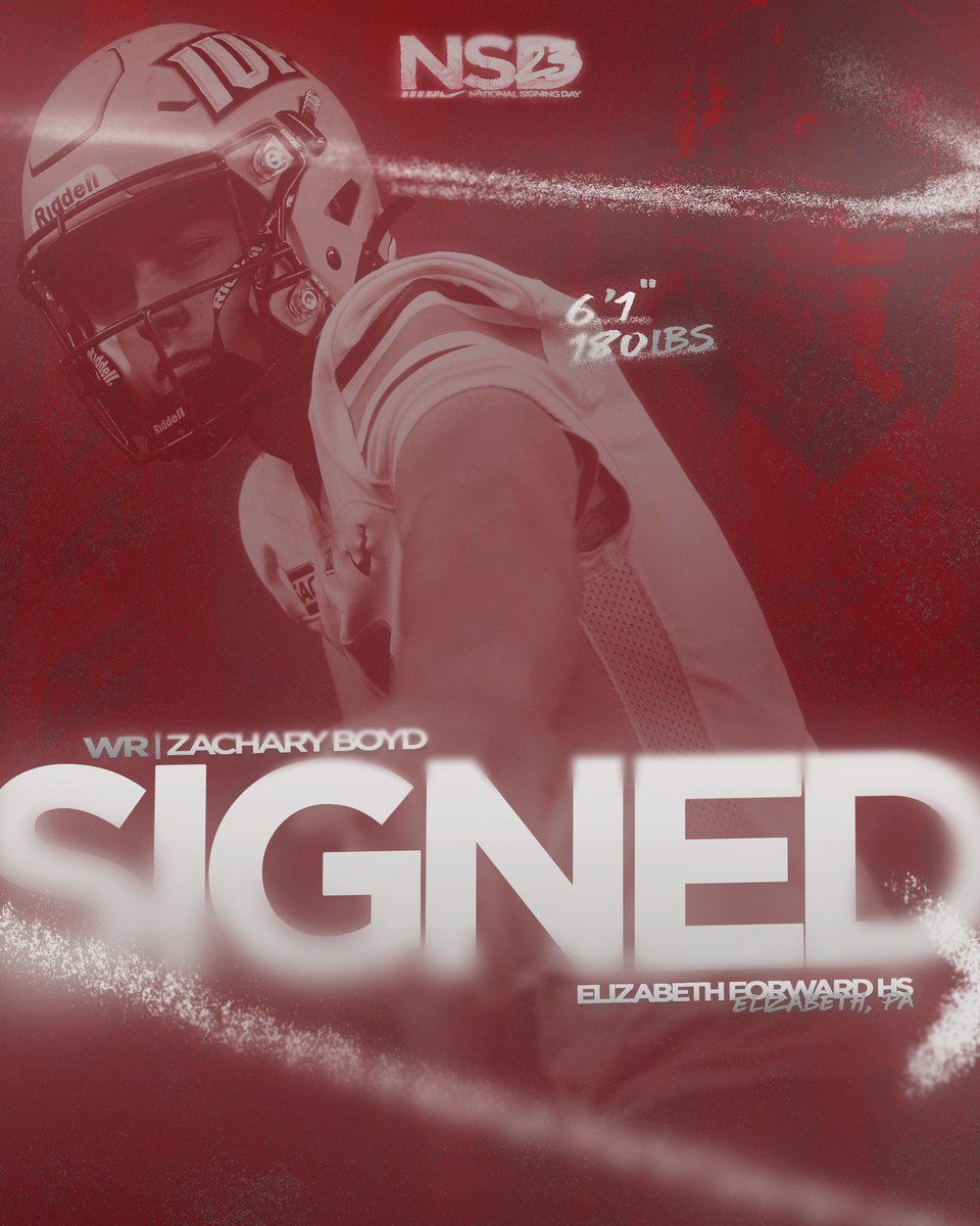It’s official ✍️

Our first one of the day!

Help us welcome playmaker Zach Boyd to IUP! The all-conference wide receiver comes from Elizabeth Forward.

#ALLIN23 | #TalonsUp
