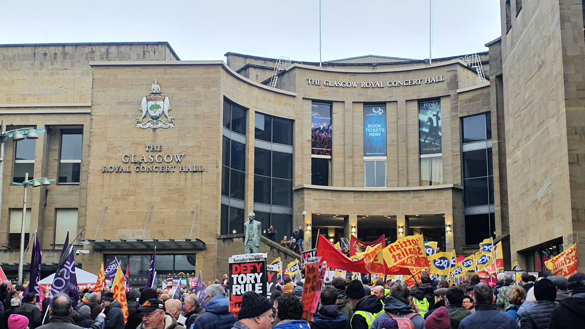 Some of the Young Members Committee at todays STUC Rally for the Right to Strike!

The UK government is attacking workers rights and making it even harder for them to win fair pay and better terms &amp; conditions.

Solidarity with all striking workers on strike today!
#RightToStrike