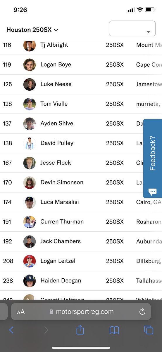 BrandonKnowles7's tweet photo. @NickDohn He’s on the entry list for this weekend https://t.co/jPcCKuMy33