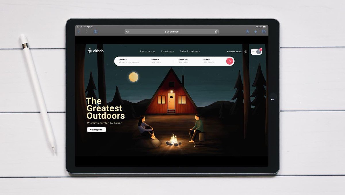 Now that I’m doing these pretend website illustrations. Here is one from awhile go! 
<a href="/Airbnb/">Airbnb</a> = Dream client