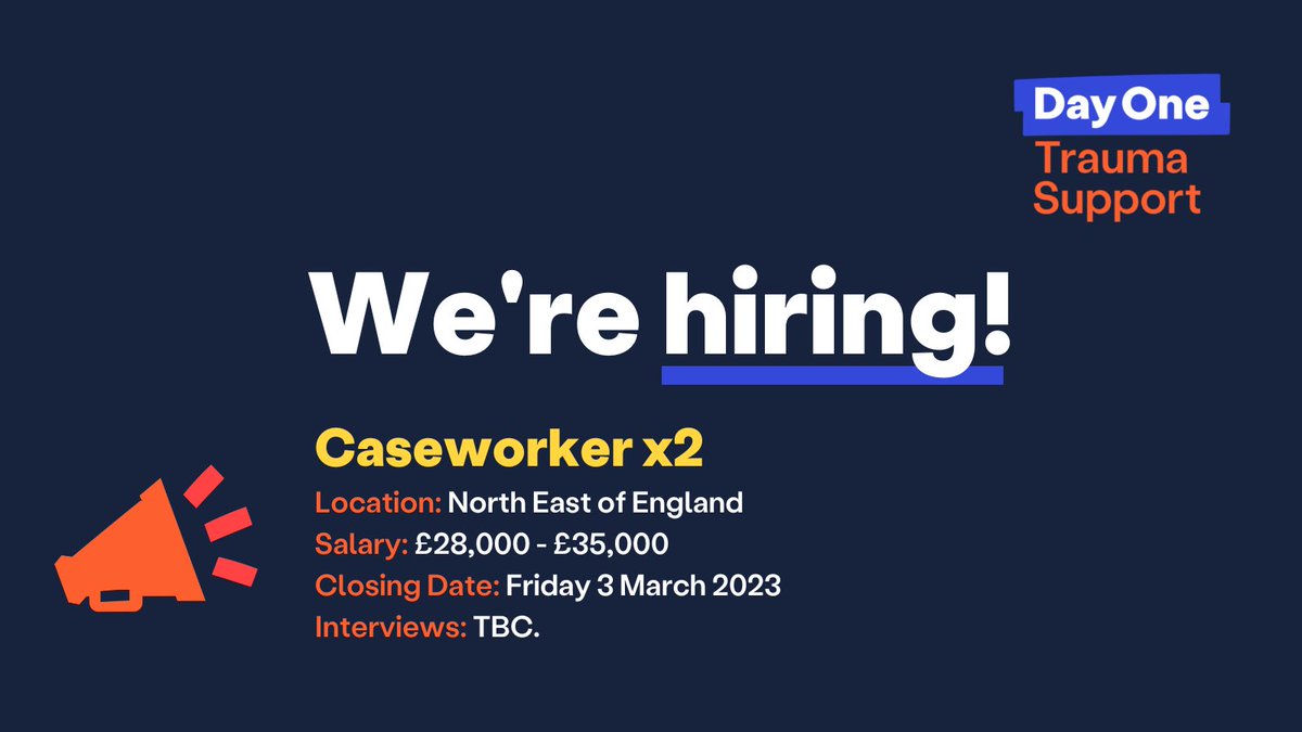 ⚡New Job Alert ⚡

TWO exciting opportunities to work with Day One &amp; make a difference to patients &amp; families in the North East! 

Learn more👇
dayonetrauma.org/footer/work-wi…