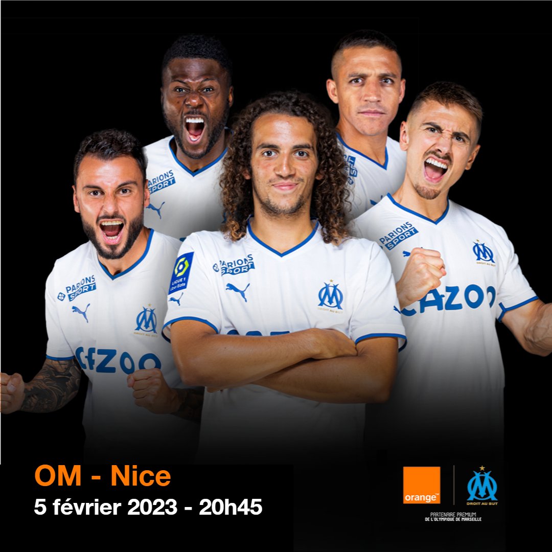 🤩Vibrez &amp; soutenez l'<a href="/OM_Officiel/">Olympique de Marseille</a> face à Nice à <a href="/orangevelodrome/">Orange Vélodrome 🏡</a> 🏟️ 

🙌RT + Follow <a href="/OrangePACA/">Orange PACA</a> &amp; <a href="/TeamOrangeFoot/">Team Orange Football</a>
⚽Répondez en commentaire : Qui est la dernière arrivée à <a href="/OM_Officiel/">Olympique de Marseille</a> du mercato hivernal ? 🇵🇹 

🍀TAS : 03/02

#OrangePasseurdEmotions