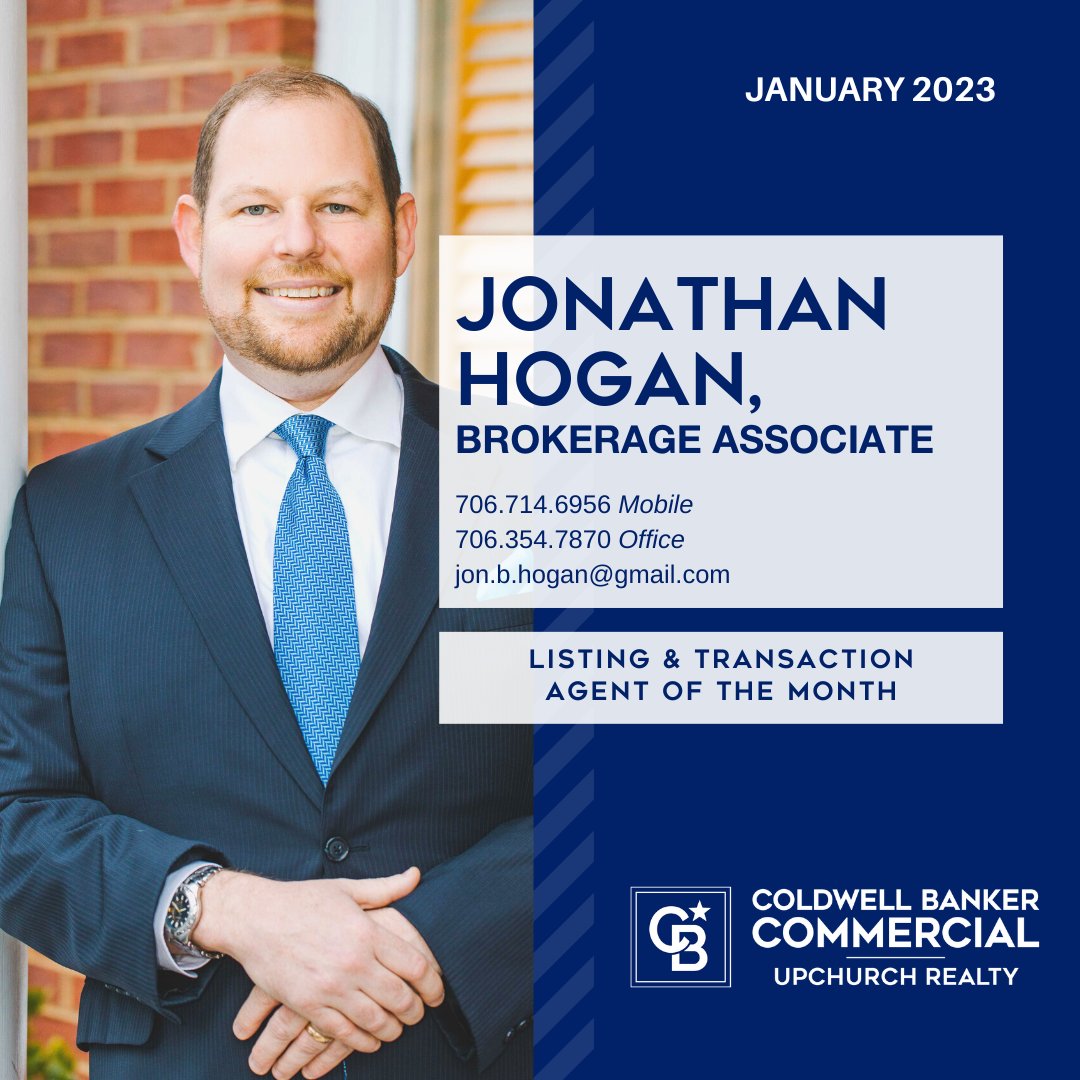 Congratulations to Mr. Jon Hogan, the CBCUR Listing & Transaction Agent of the Month for January 2023! Keep up the great work, Jon!🏆️ 
.
.
#agentofthemonth #january #twentytwentythree #coldwellbanker #coldwellbankercommercial ... facebook.com/66825276661943…