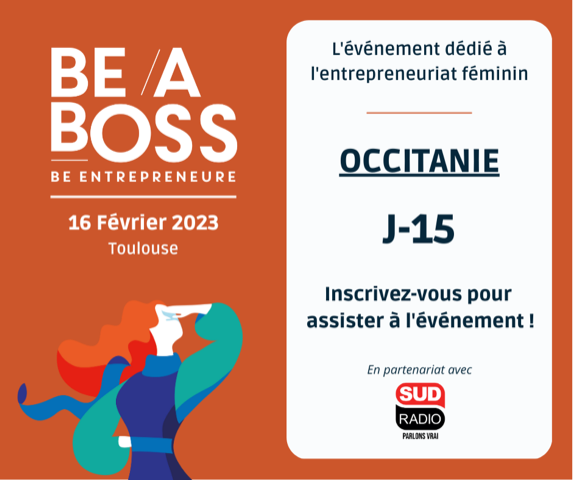📢  Be a boss Occitanie | Plus  que 15 jours pour s'inscrire à  l'évènement

👥 Vous souhaitez participer à cette journée inspirante pour booster votre ambition entrepreneuriale et lever les freins et blocages que vous pouvez rencontrer ?➡️Inscrivez-vous : bit.ly/3XK7VDa