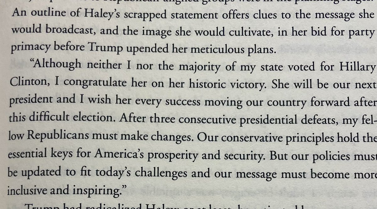DavidMDrucker's tweet photo. CLUES TO the campaign @NikkiHaley plans to run rooted in seeds planted prior to the 2016 election. From #InTrumpsShadow … 👇 https://t.co/B44PQvpAj4