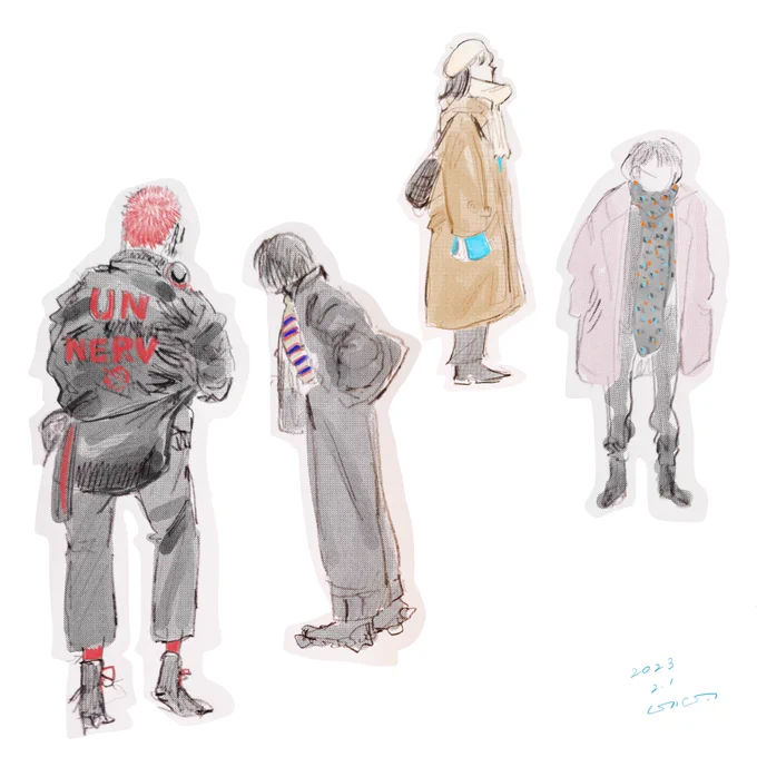 作品を観に来てる人を見る。 