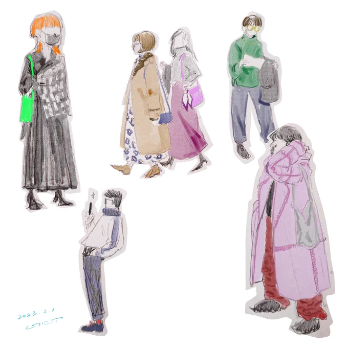 作品を観に来てる人を見る。 