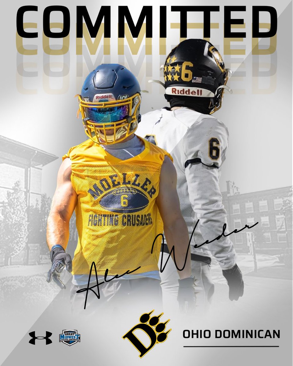I am excited to announce my commitment to continuing my childhood dream of playing college football at Ohio Dominican University! Thank you to my family and Moeller for making me the player I am today!💛🖤 <a href="/CoachTMcCormick/">Tanner McCormick</a> <a href="/OhioDominicanFB/">Ohio Dominican Football</a> <a href="/CoachMarkElder/">Mark Elder</a> <a href="/CoachDigman/">Michael Digman</a>