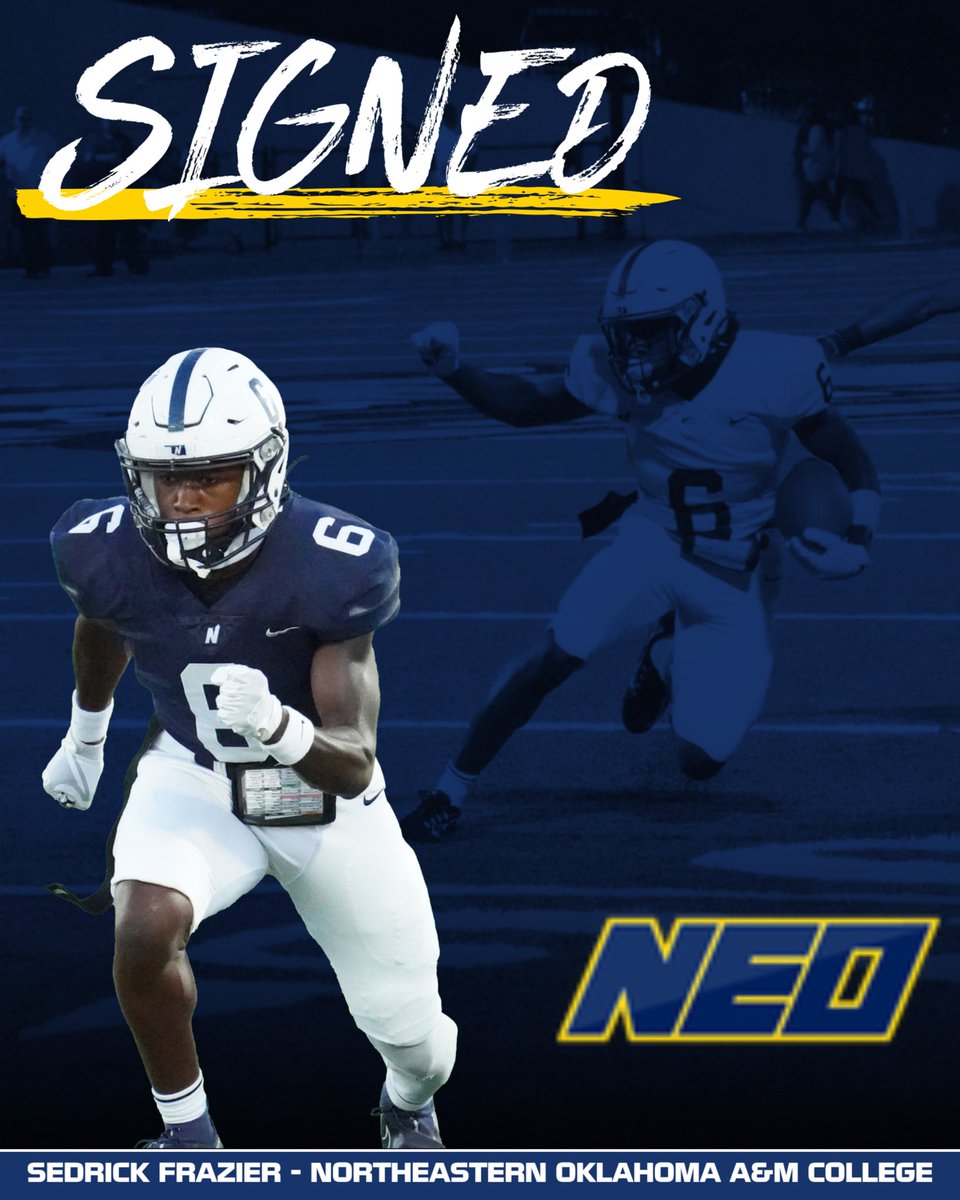 Edmond North Athletics (@north_edmond) on Twitter photo Congrats to <a href="/FrazierSedrick/">Sedrick Frazier, Jr. (God’s Child)</a> on signing to play football for NEO!! #HuskyNation #beGREAT @edmond_football Congrats to <a href="/FrazierSedrick/">Sedrick Frazier, Jr. (God’s Child)</a> on signing to play football for NEO!! #HuskyNation #beGREAT @edmond_football