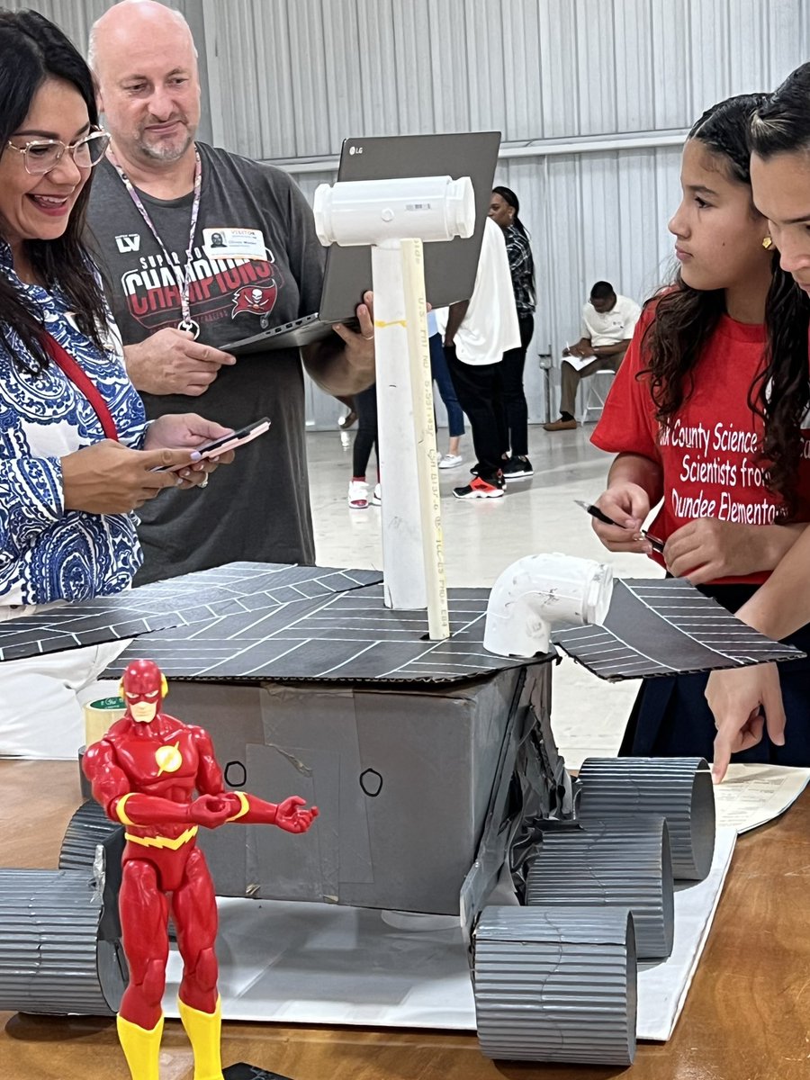 Flash is on the move to visit the Mars Rover at Elementary Science Showcase.