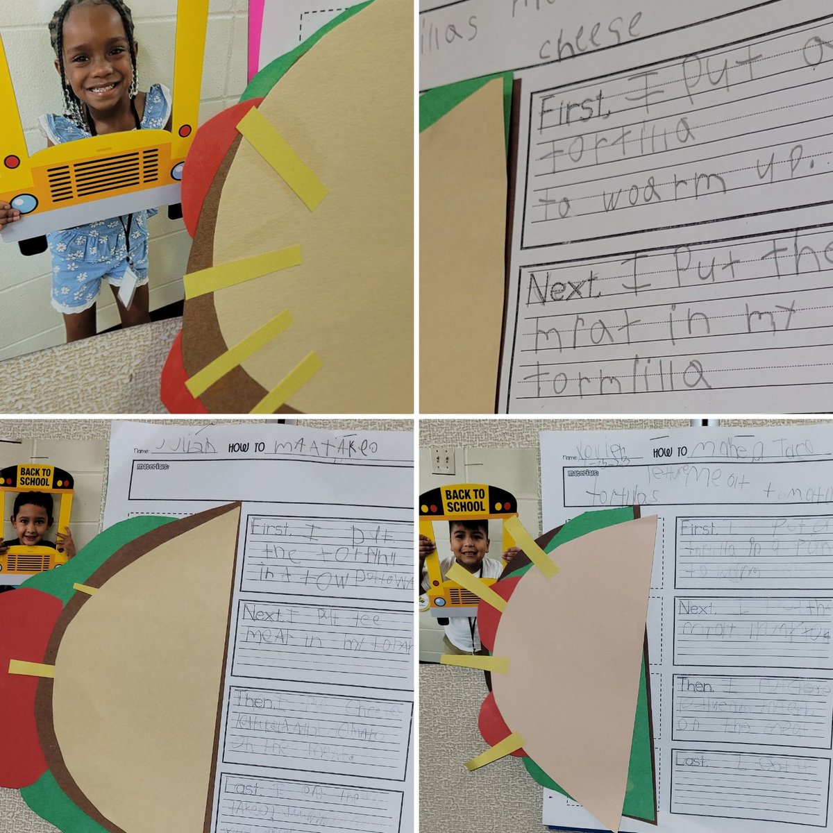 Kindergarten makes us hungry with their How-To papers! 🌮 😋 
Way to go, Kinder Writers!
<a href="/KassmyaN/">Noemi Kassmya</a> <a href="/TaylorLakin1/">Taylor Lakin</a> @SaraPedrazaF @kellykingdon <a href="/DanielR032185/">Daniel Ramirez</a>