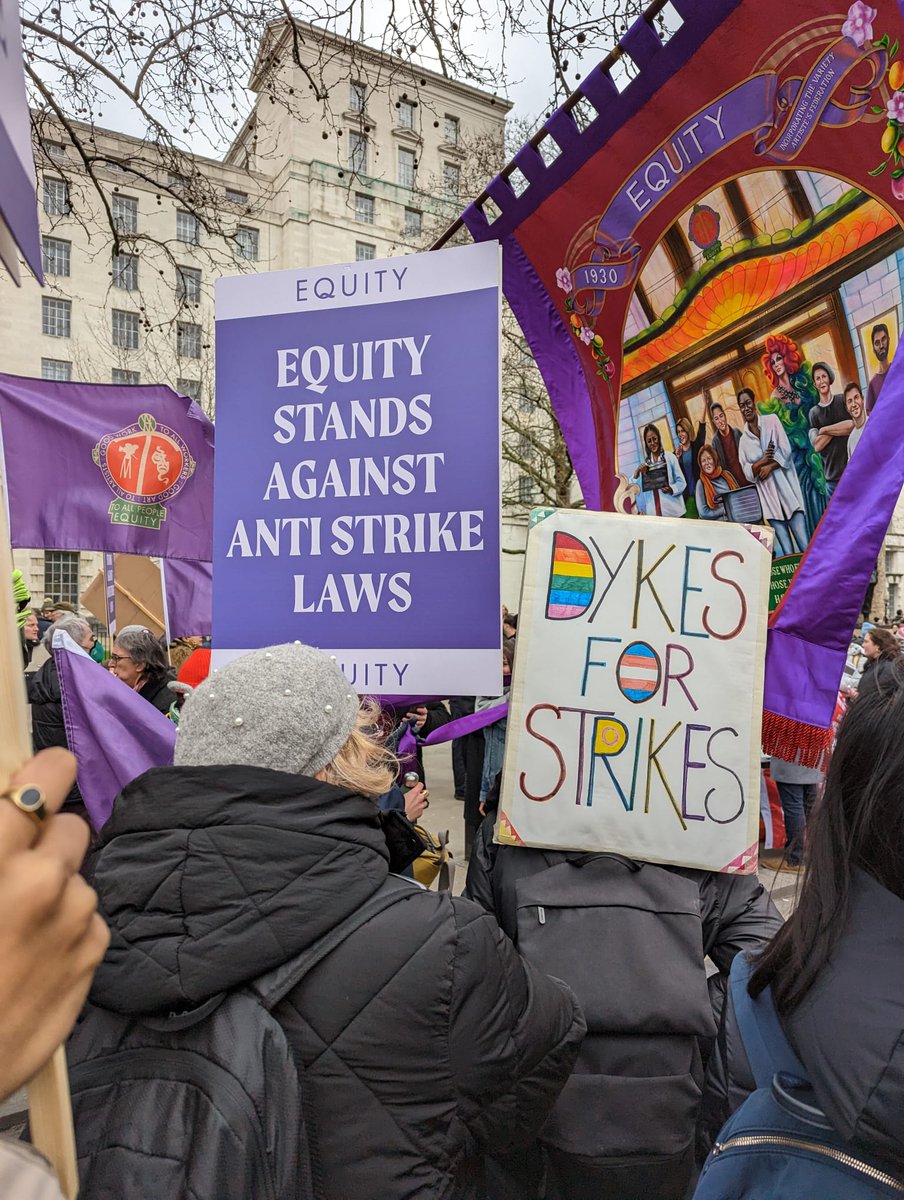 OfficialJassa's tweet photo. Was honoured to be a standard-bearer for @EquityUK today. The energy in London was ELECTRIC. #RightToStrike https://t.co/rvr2JQKYVS