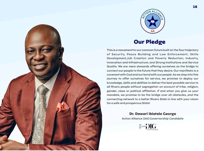 DawariGeorge's tweet photo. "A bridge builder keeps the promises and commitments he makes, acts with integrity and is seen to be fair and consistent in the way that they deal with people." 
#DIG2023 
#RiversstateGuberElection 
#VoteDawariGeorge 
 #ConnectingRivers https://t.co/JRe1FFGz2E