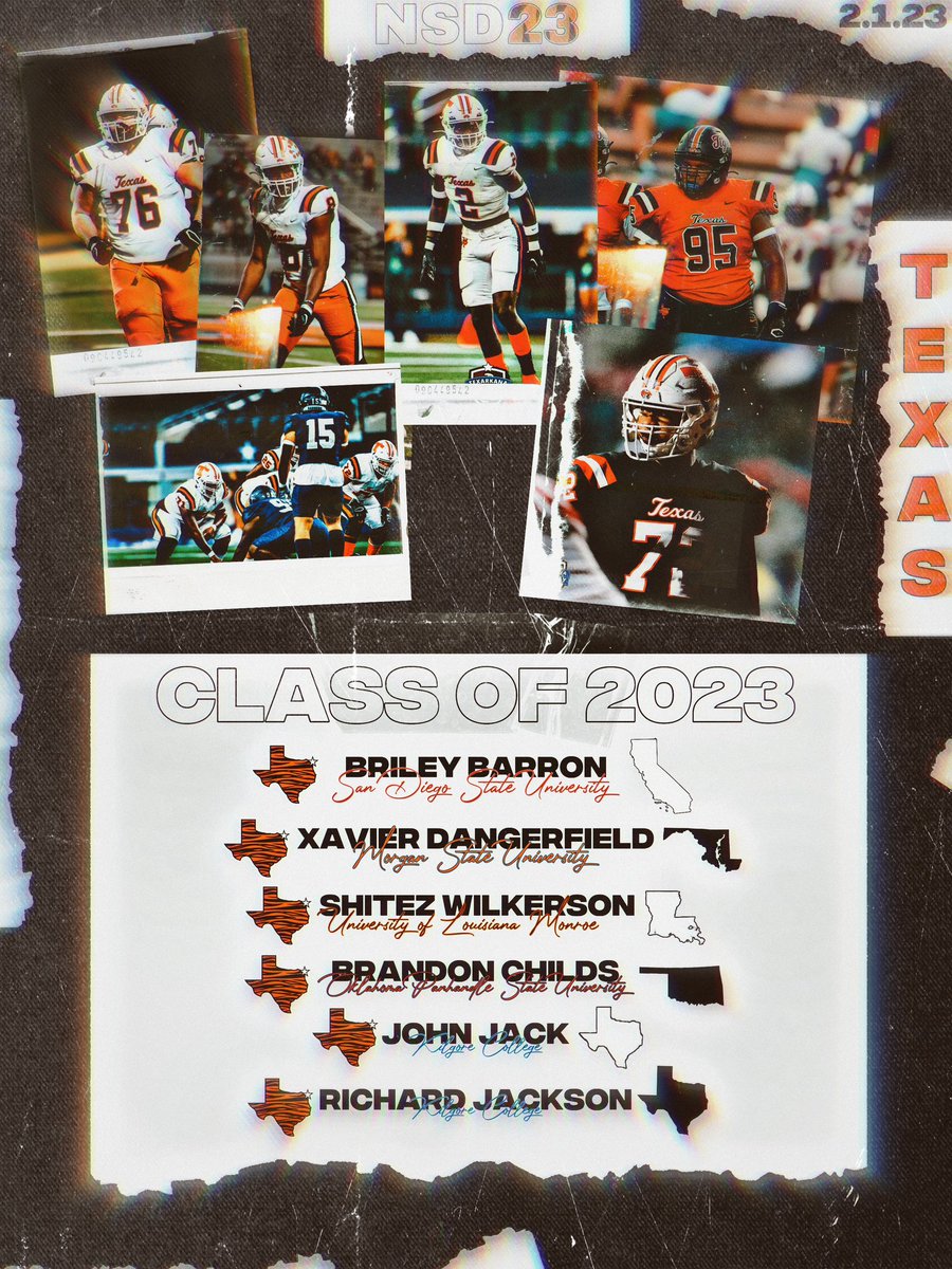 Congratulations to all of our 2023 Football Players that signed LOIs to continue their careers today! Proud of these young men.
#NSD23 #PTK #RecruitTX