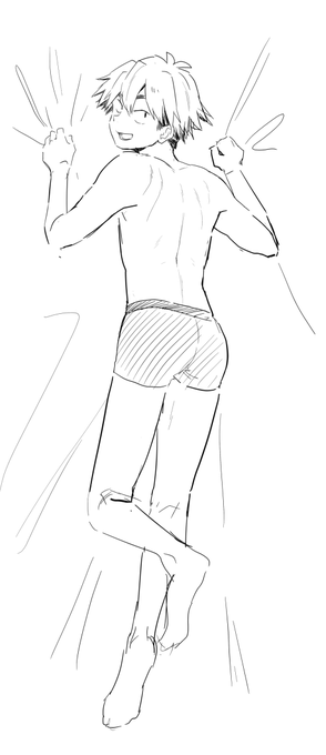 抱き枕作業の息抜きに落書きしたらすごくいけないことしてる気分になった 