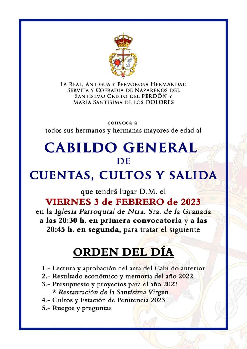 ServitasPuebla's tweet photo. 🔵 𝐂𝐀𝐁𝐈𝐋𝐃𝐎 𝐆𝐄𝐍𝐄𝐑𝐀𝐋 𝐃𝐄 𝐂𝐔𝐄𝐍𝐓𝐀𝐒, 𝐂𝐔𝐋𝐓𝐎𝐒 𝐘 𝐒𝐀𝐋𝐈𝐃𝐀 https://t.co/gQSuaVH0zf