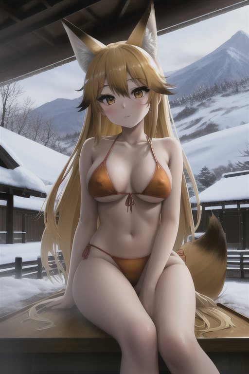 ギンギツネに続いてキタキツネちゃんも温泉浴シーンを作ってみました。

#けものフレンズ
#stablediffusion 