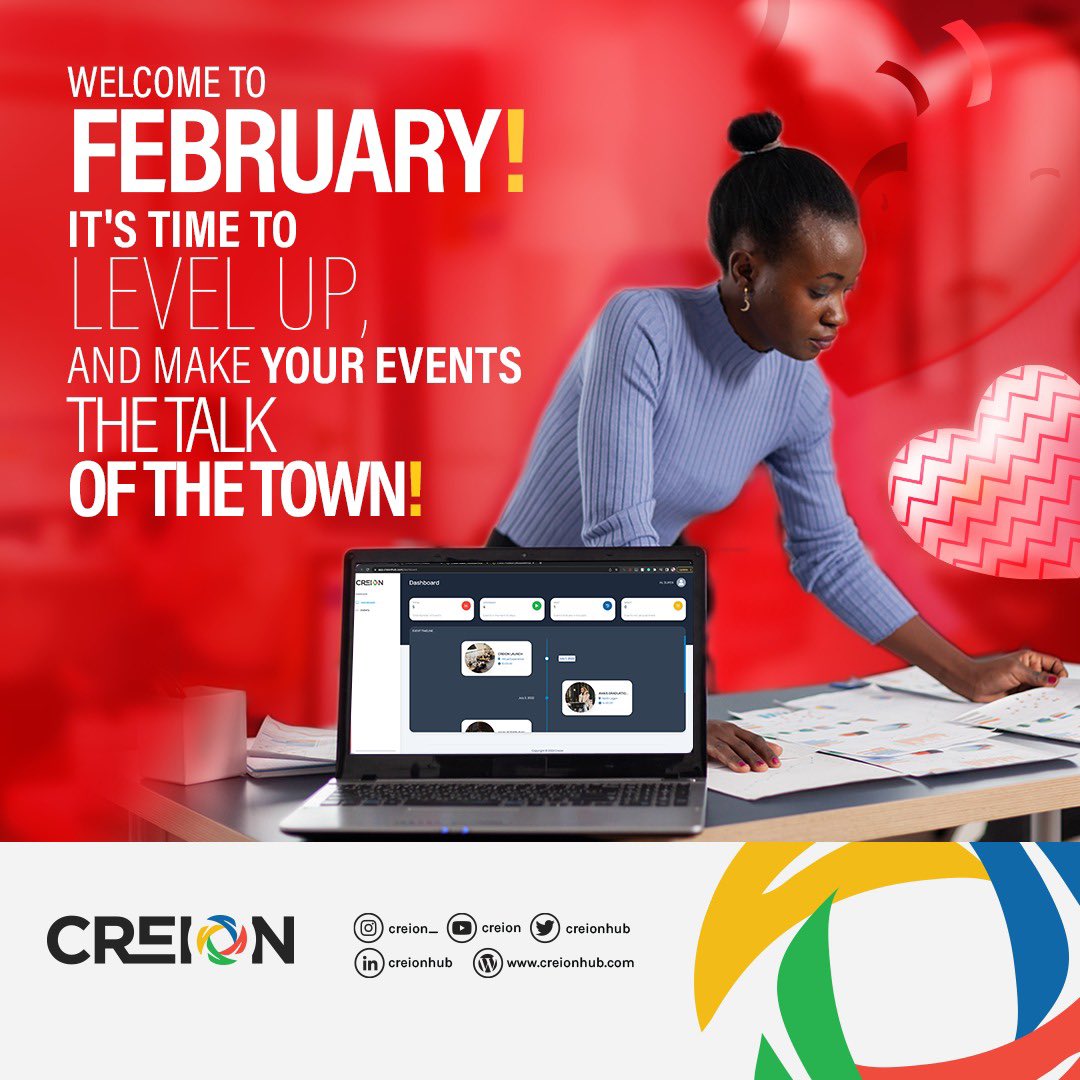 creionhub's tweet image. As an #eventmanagementplatform, we know how important it is to plan and coordinate #events. This month, @Creion is here to take your events to the next level and help you create unforgettable experiences for your guests. Let&apos;s make this month the best one yet! 
#HelloFebruary