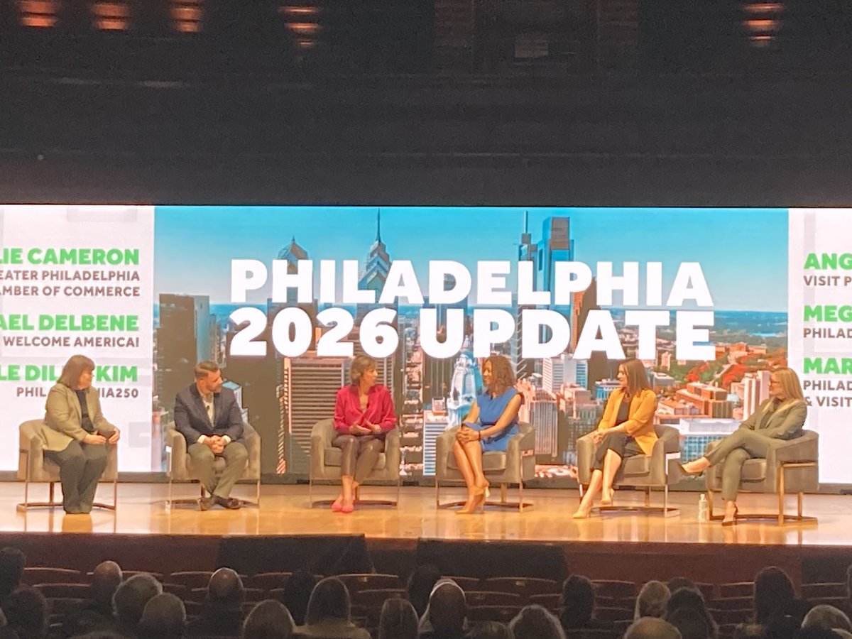 obriendeb7's tweet photo. Powerhouse panel inspiring #Philly for 2026!! Congrats to @visitphilly @discoverPHL on a fabulous, fun, informative event!  Great way to kick off the year with an outlook on tourism and exciting marketing plans for 2023. 
#partnership #collaboration #ItsAPhillyThing https://t.co/Oue3amZcXM