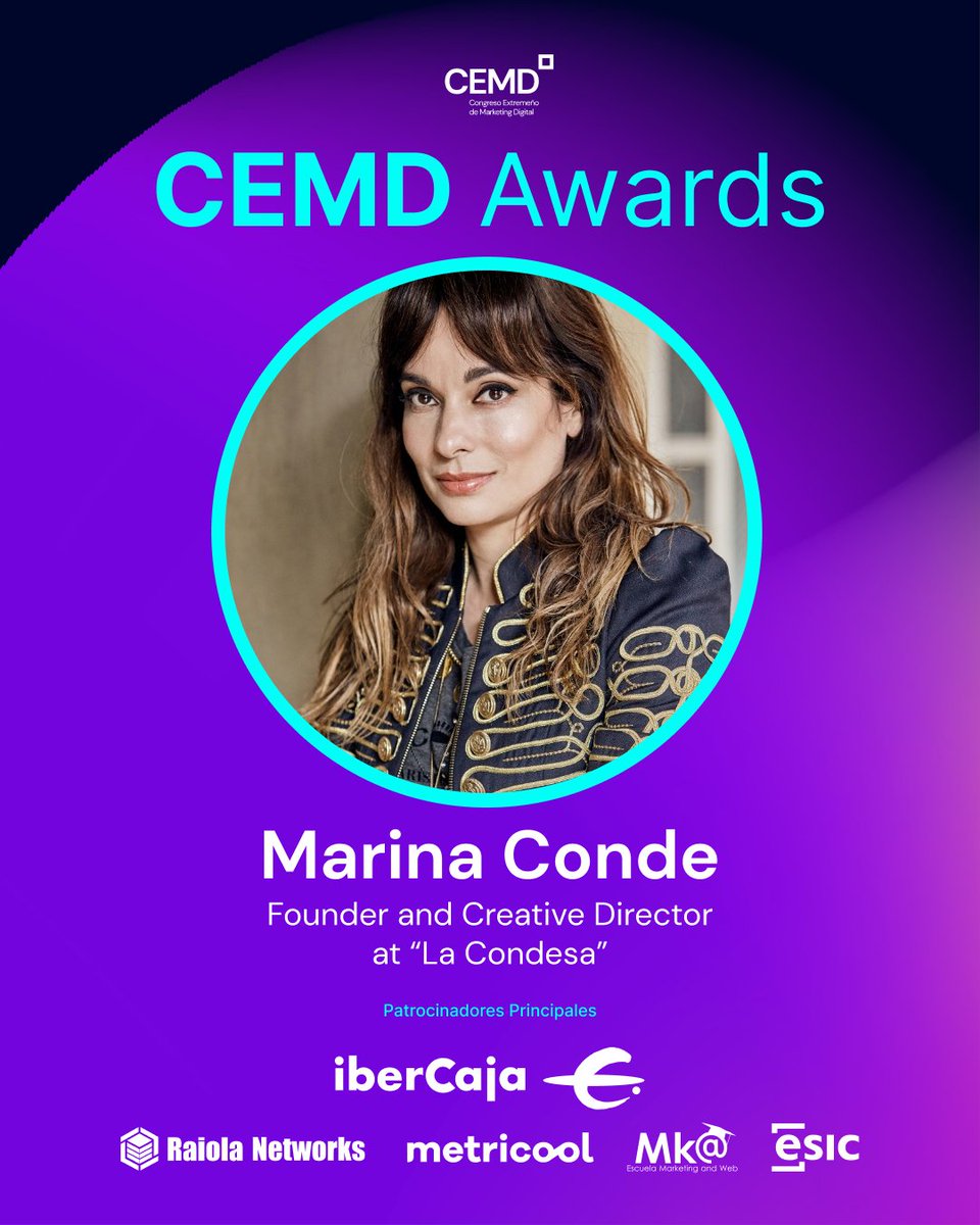 CEMKTD's tweet photo. 🔲 1º CEMD Awards 🔲
Esto es una de las novedades del #CEMD2023! Queremos reconocer lo bien que lo hacen profesionales con ADN extremeño en diferentes ámbitos ligados con los canales digitales, como son el emprendimiento, el diseño y la creatividad. https://t.co/JOqE3zwGxs