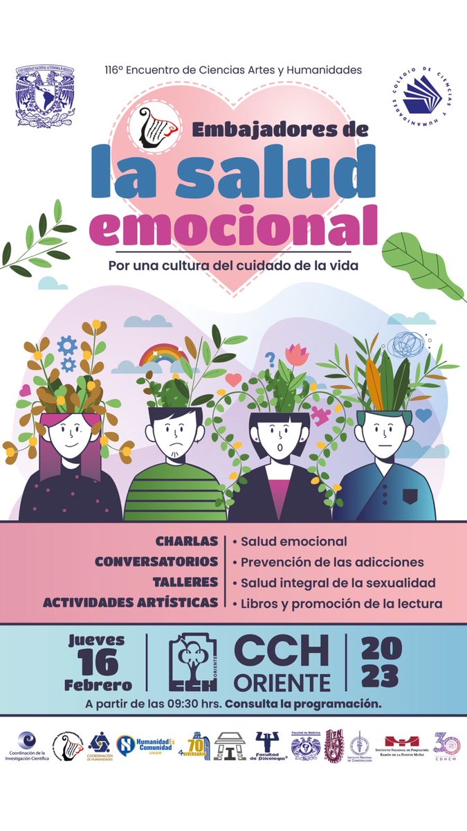 CCHOte_UNAM's tweet photo. 🤍🧠 ¡Acompáñanos, tu salud emocional es pilar para un desarrollo personal y profesional saludable! 🧠🤍 @HComunidadUNAM https://t.co/MC0xtSNhqj
