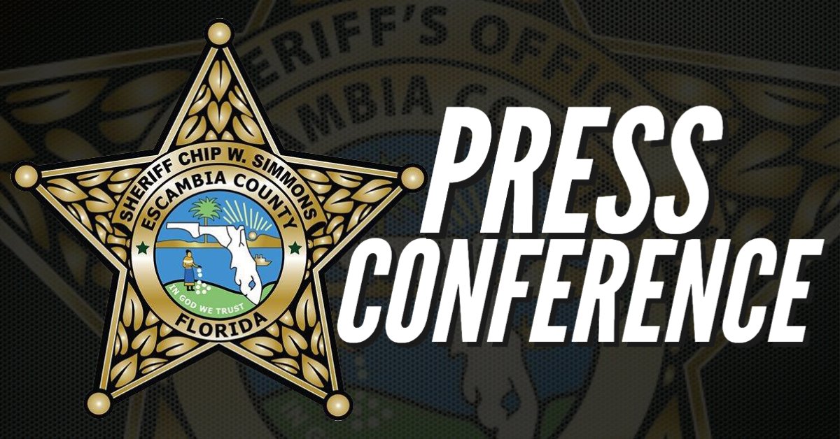 The Escambia County Sheriff's Office will hold a press conference this morning at 11:30 a.m. The press conference will stream live on our Facebook page.