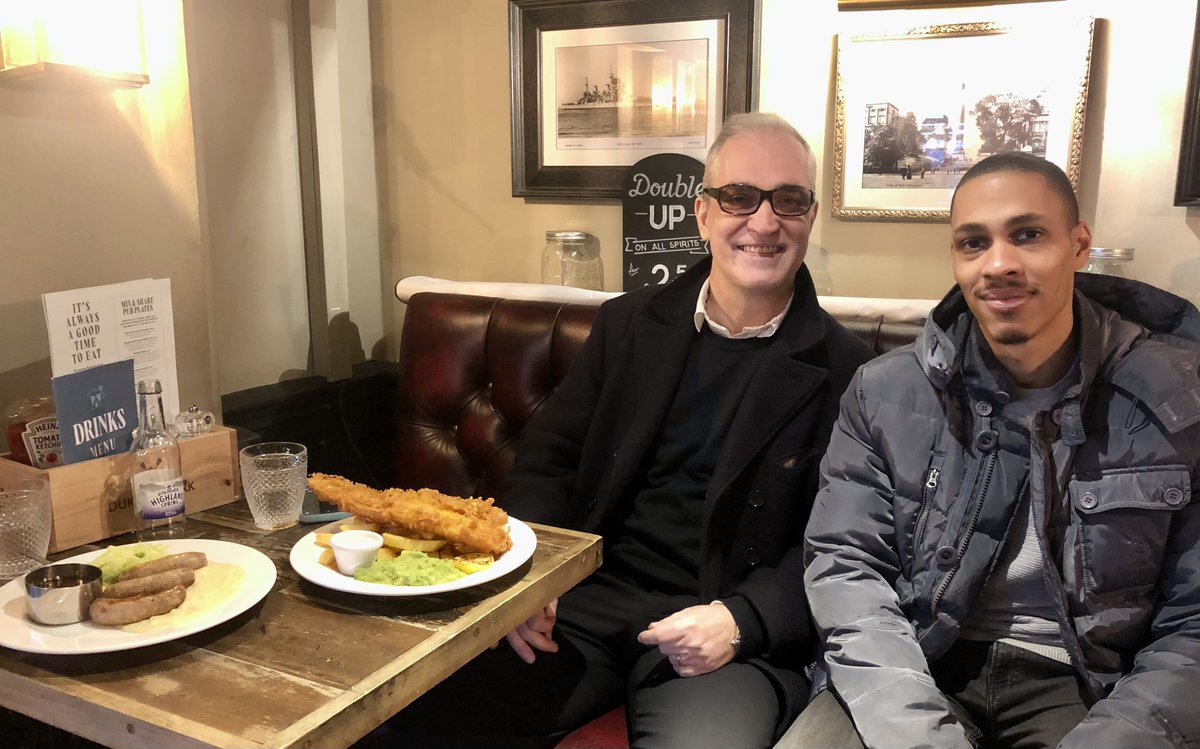 #Tony & #Joseph #backforreturnvisit #trying #moredishes #satisfaction ❤️ #sausage&mash #fish&chips other dishes available #lightbites #maincourse #sharers #desserts