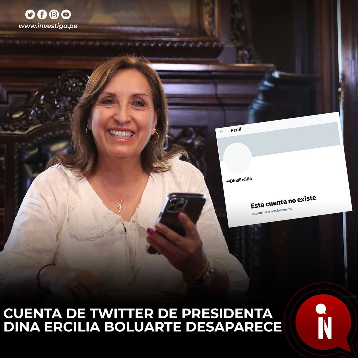 AnibalGarzon's tweet photo. Dina Boluarte ha renunciado a su cuenta de Twitter, esperemos que pronto haga lo mismo con la Presidencia del Perú https://t.co/YQI6YLMTXH