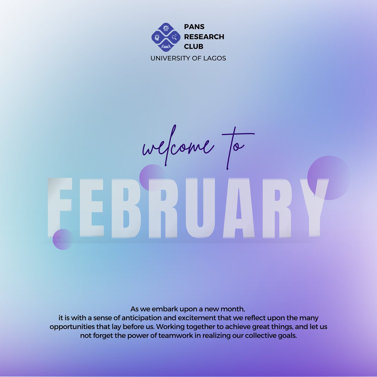 PANSResearch's tweet photo. Happy New Month.🎊

#PANSResearchClubUnilag
#Research https://t.co/IzcX0kQhO3
