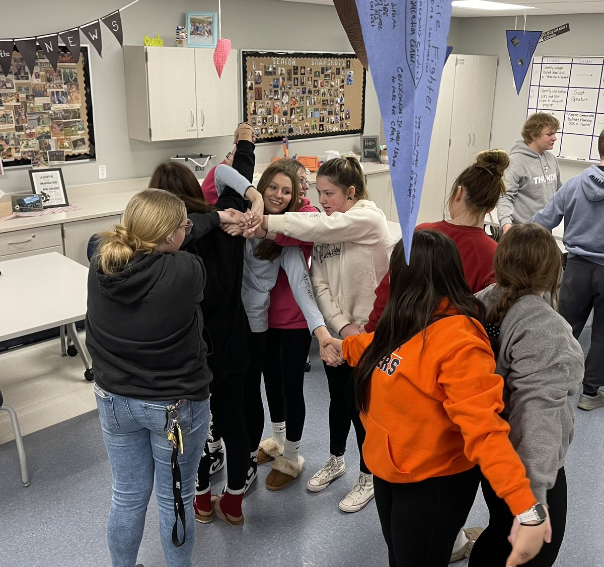 Getting up and moving today in Advisory! Competitive game of “the knot” going on 😊 <a href="/Gutheducation/">Mr. Guthrie</a> <a href="/NMCSCTrueNorth/">North Montgomery</a> <a href="/NMHSinfo/">North Montgomery HS</a>