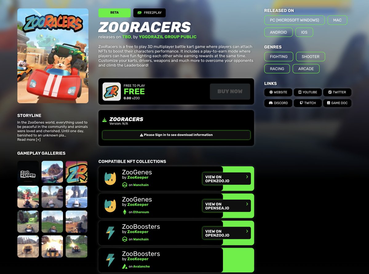 <a href="/Gamestarter/">Gamestarter™</a> #ZooRacers on the #ZooGames protocol, built by the one and only <a href="/ZooEcosystem/">Zooecosystem</a> 🏎️ 🎮

Don't miss the next BETA release: zoo.games