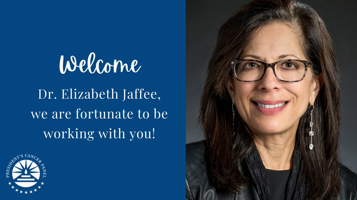 President's Cancer Panel (@prescancerpanel) on Twitter photo The Panel welcomes new Chair, <a href="/DrLizJaffee/">Dr. Elizabeth Jaffee</a>! Dr. Jaffee is an expert in cancer immunology and pancreatic cancer, she is also Deputy Director at <a href="/hopkinskimmel/">Johns Hopkins Kimmel Cancer Center</a>. We are fortunate to be working with you and look forward to your leadership in monitoring the National Cancer Program. The Panel welcomes new Chair, <a href="/DrLizJaffee/">Dr. Elizabeth Jaffee</a>! Dr. Jaffee is an expert in cancer immunology and pancreatic cancer, she is also Deputy Director at <a href="/hopkinskimmel/">Johns Hopkins Kimmel Cancer Center</a>. We are fortunate to be working with you and look forward to your leadership in monitoring the National Cancer Program.