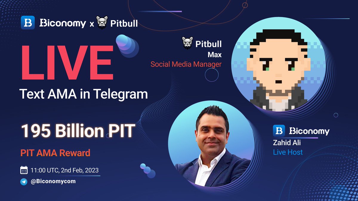 BiconomyCom's tweet image. 🚀 $PIT LIVE TEXT #AMA SESSION on #BICONOMY TELEGRAM🚀

🔥195 Billion $PIT to be shared!🔥

Follow @BscPitbull &amp;amp; @BiconomyCom, ask questions &amp;amp; Retweet the post with #PIT #Pitbull #BiconomyExchange #BIT to win🔥🚀

Full details: biconomy.zendesk.com/hc/en-us/artic… 🔥

#Crypto #Blockchain