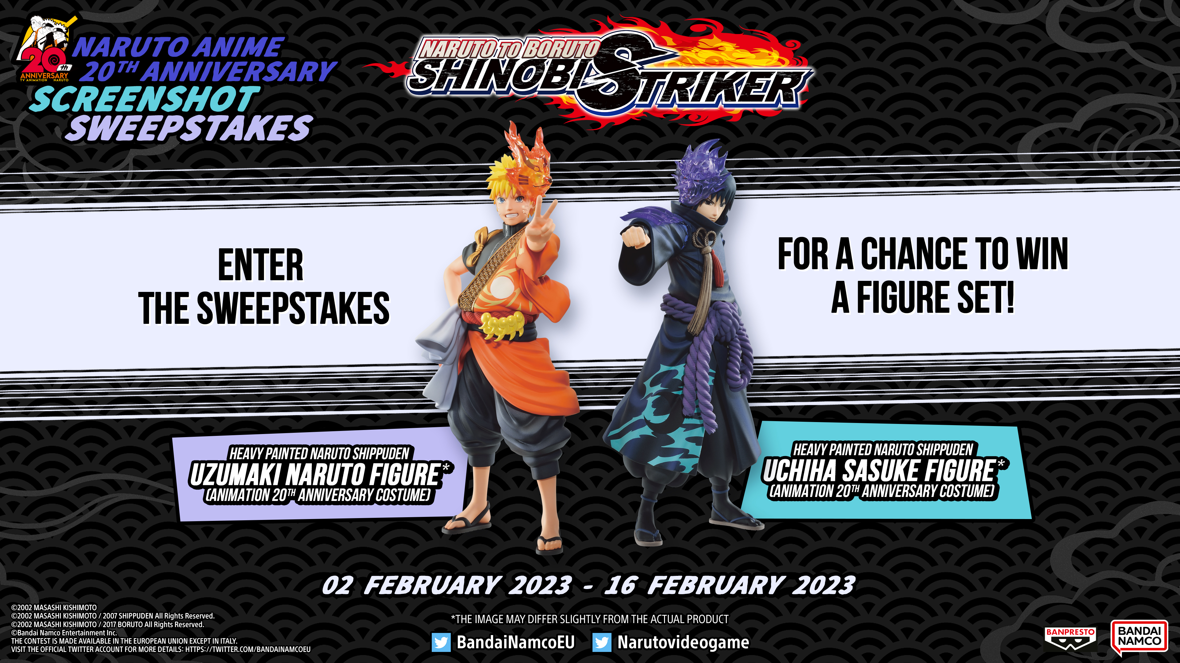 Bandai Namco Europe on X: The NARUTO 20th ANNIVERSARY Sweepstakes is going  live! From Feb 2nd to Feb 16th 2023, get a chance to win a Naruto Figure  Set. - Follow @BandaiNamcoEU