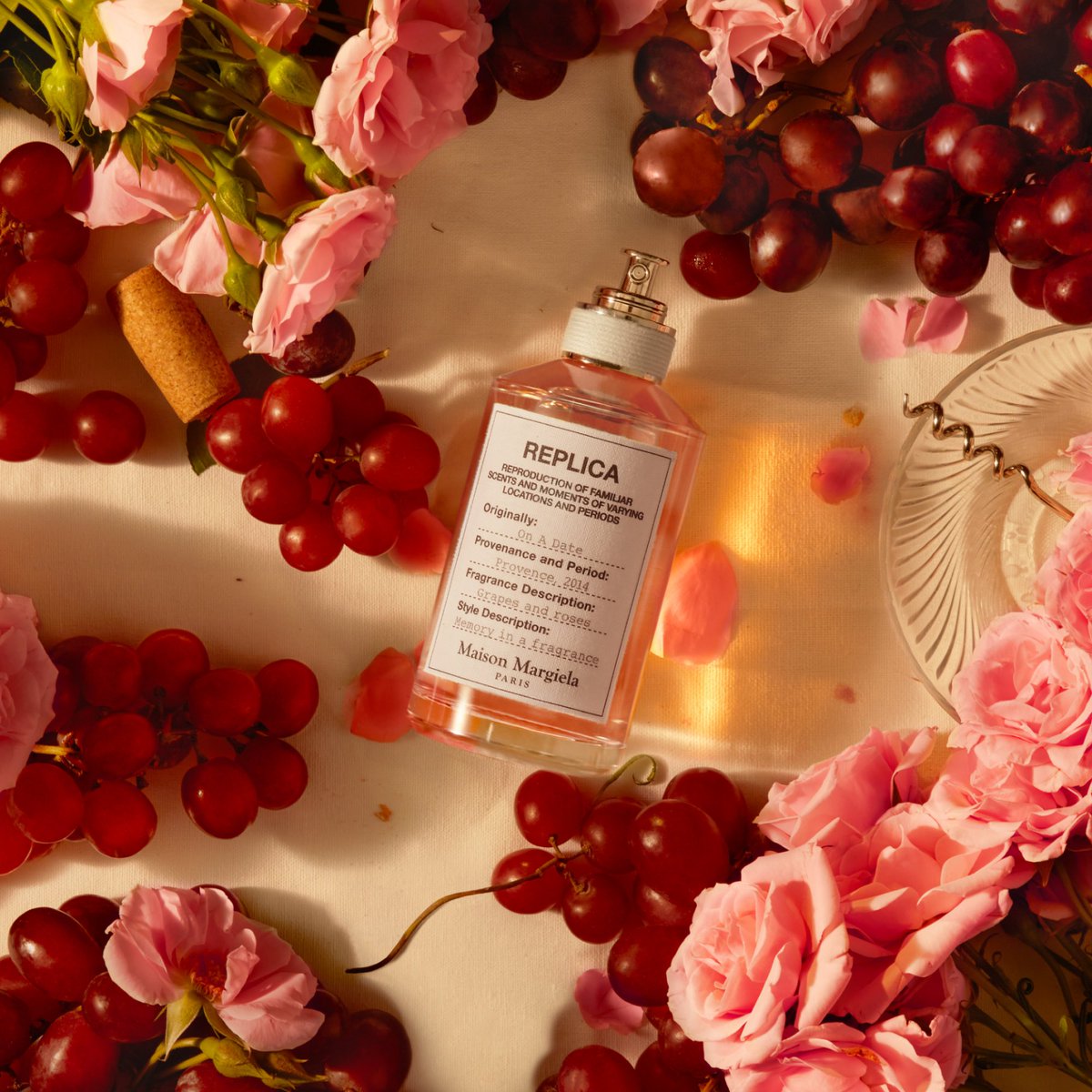 Discover REPLICA On a Date, the new fragrance by Maison margiela Fragrances. Experience the scent of ripe grapes and wild roses, inspired by the memory of sun-soaked vineyards in Provence. 👉bit.ly/3WWKRA7