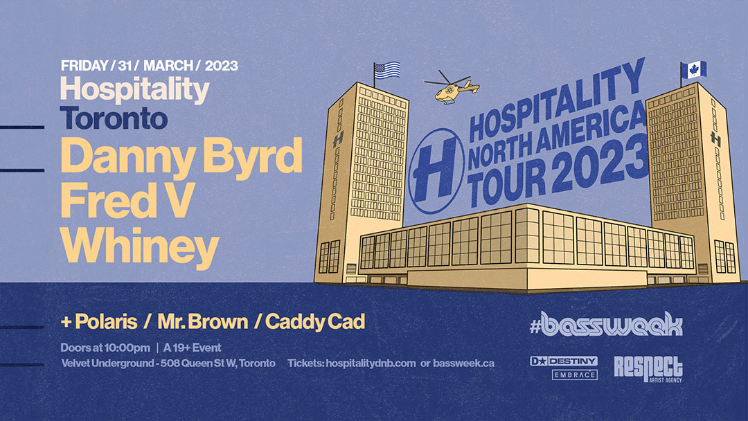 HOSPITALITY in #Toronto! Danny Byrd, Fred V, Whiney and more at Velvet Underground! - mailchi.mp/64f87db37819/r… #bassweek #bassweektoronto #drumandbass #dnb #bassmusic #torontodnb #torontojungle #torontoevents #destinyevents