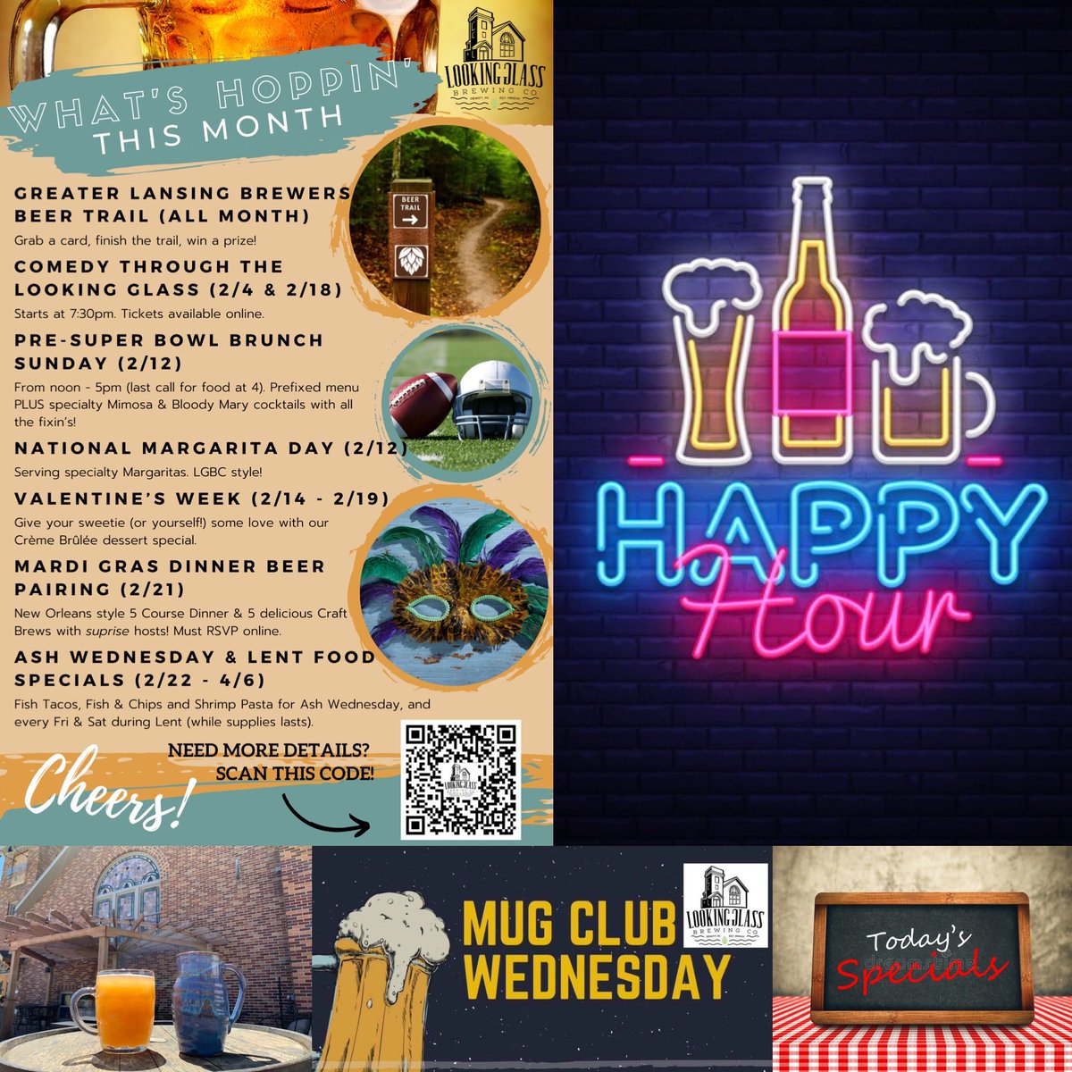 LGBrewingCo's tweet photo. Today is @greaterlansingbrewers #beertrail officially starts &amp; #clubmember #wednesday from noon-9pm with #weeklyspecials like
#Baconwrappedloaf
#Cuban #shrimppoboy 
#pastramireuben 
#Cheesebread &amp; new brews like kitchen sink IPA, DBR, orange mango cider &amp; plumb seltzer 

#humpday https://t.co/uG0SyCl1OX