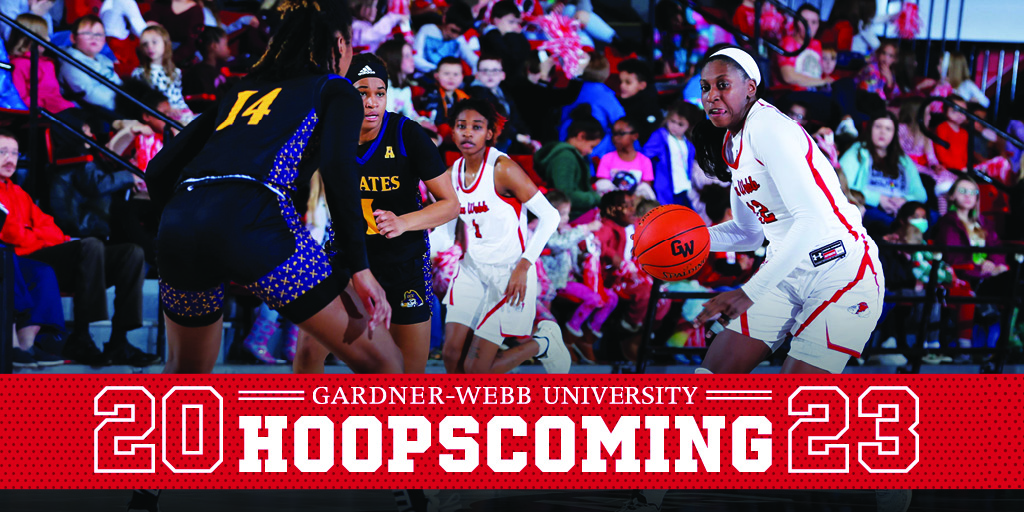 🐾❤️🏀🖤🐾Now is the time to experience the excitement of GWU Basketball! Make plans to be in the seats for two great games during HOOPSCOMING Week 2023. 
👉 gardner-webb.edu/hoopscoming/